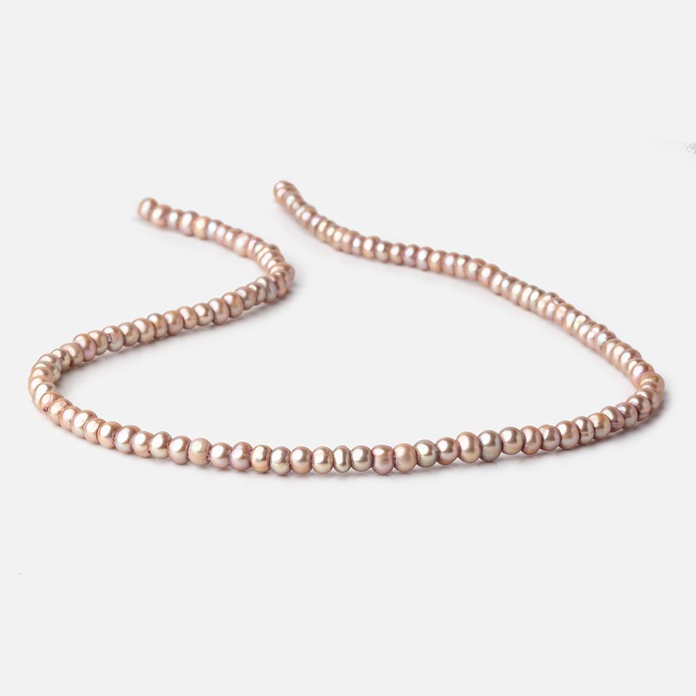 5mm Rosé Champagne 2.5mm Large Hole Off Round Pearls 15 inch 115 Beads - BeadsofCambay.com