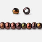 5mm Pistachio Brown 2.5mm Large Hole Off Round Pearls 15 inch 122 Beads - BeadsofCambay.com