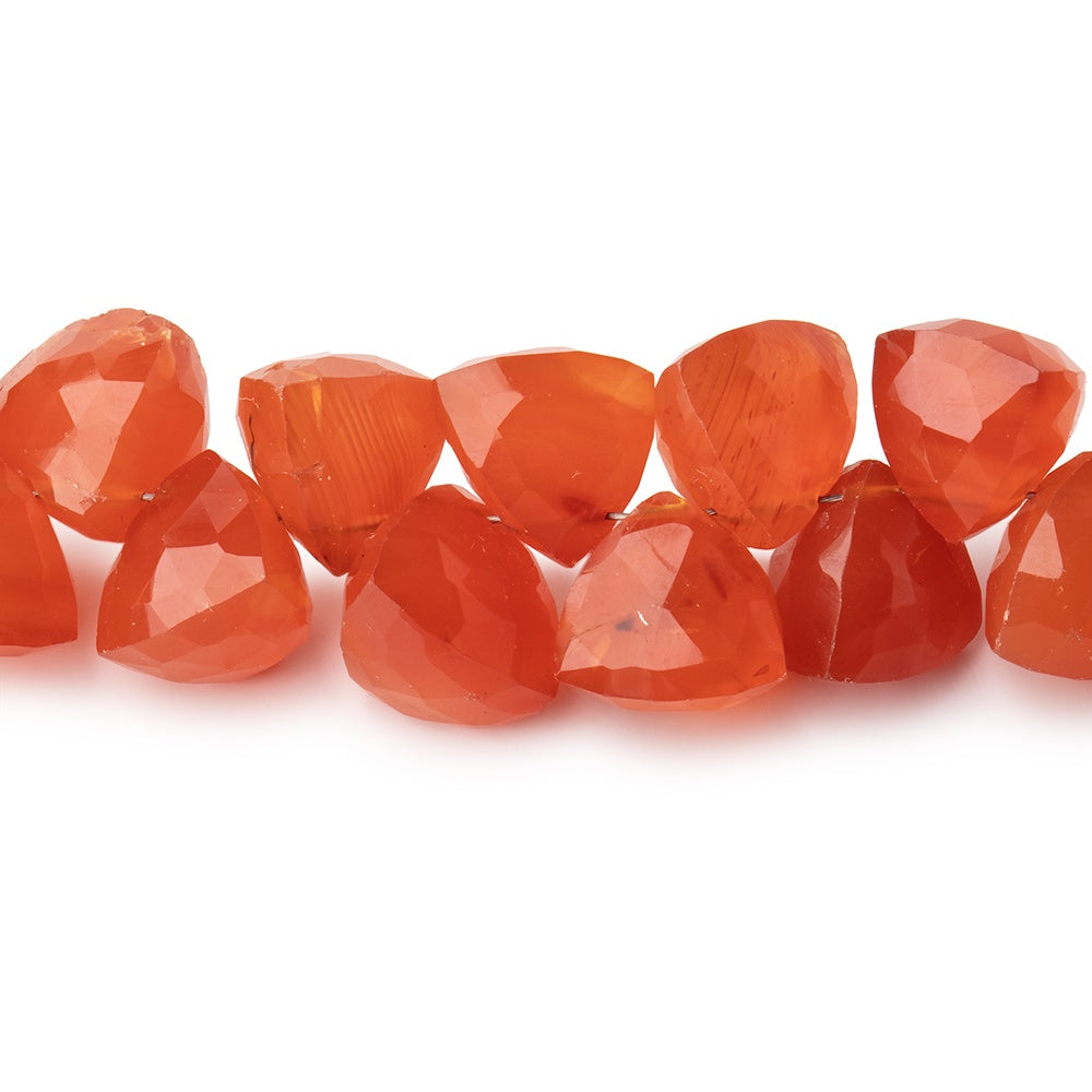 8-9mm Carnelian Top Drilled Faceted Trillion Beads 7.5 inch 40 pieces AAA