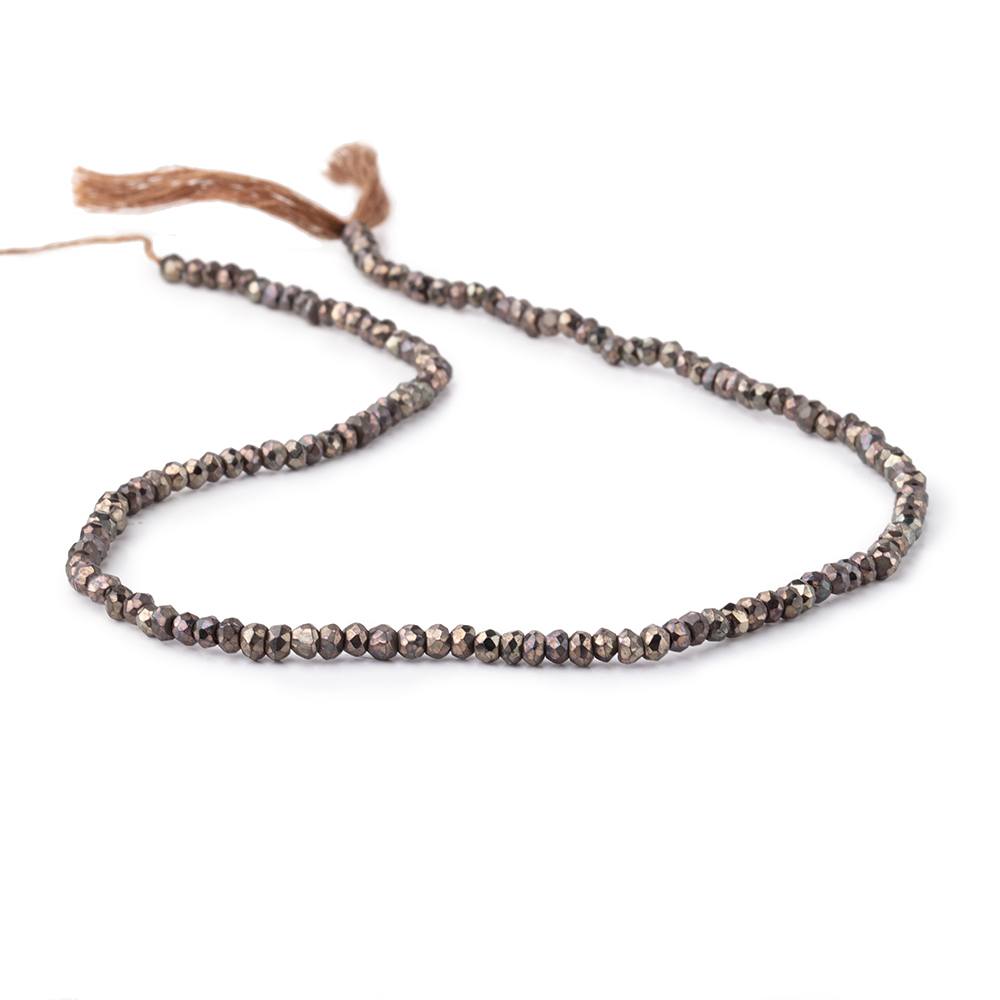3-3.5mm Chocolate Mystic Spinel Faceted Rondelle Beads 13 inches 140 pieces - BeadsofCambay.com