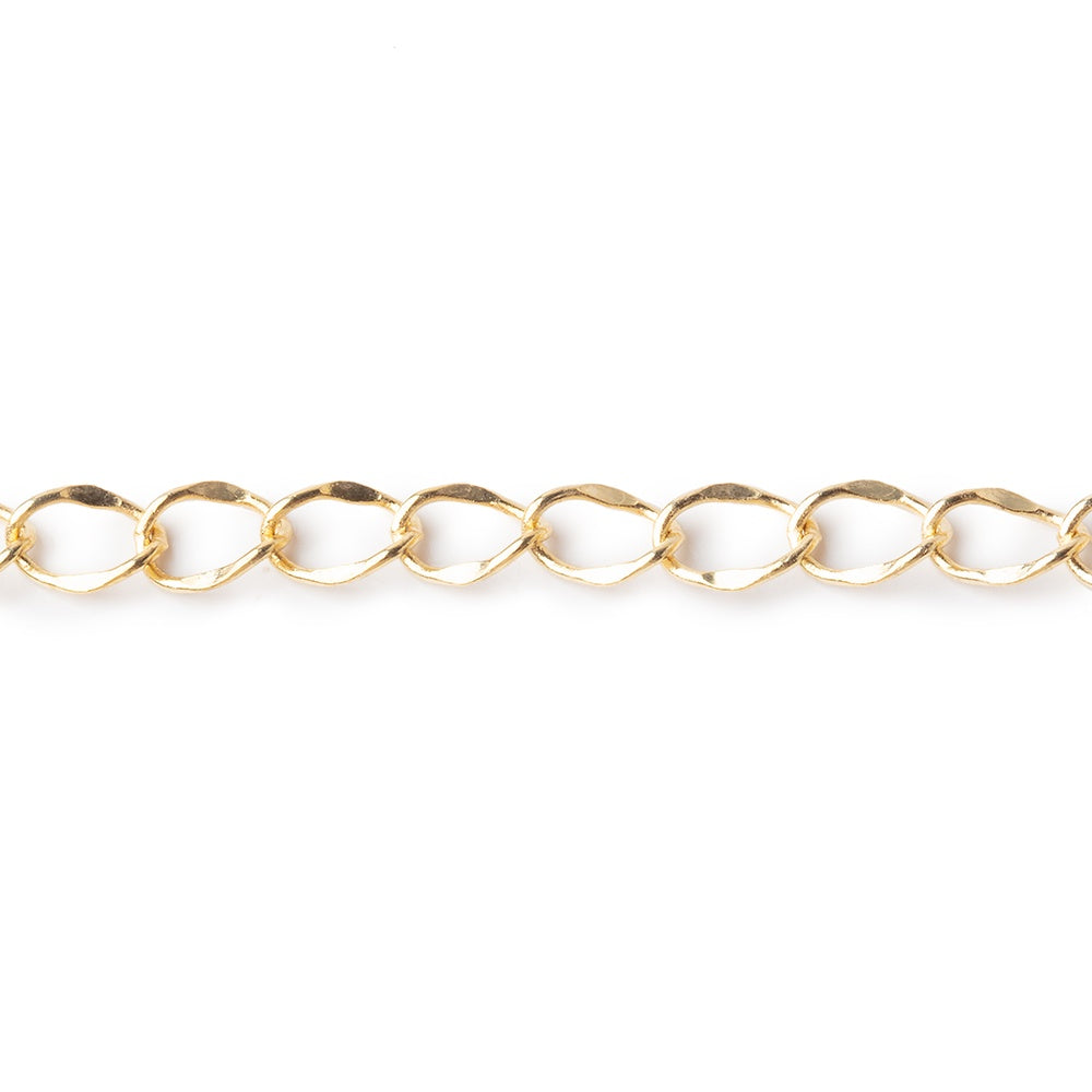 4mm 22kt Gold plated Twist Oval Link Chain by the Foot - BeadsofCambay.com