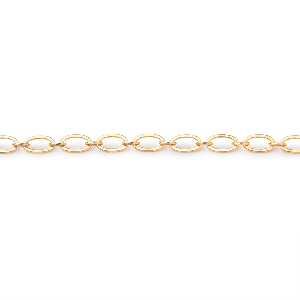 3mm 22kt Gold plated Oval & Link Chain by the Foot View 1 