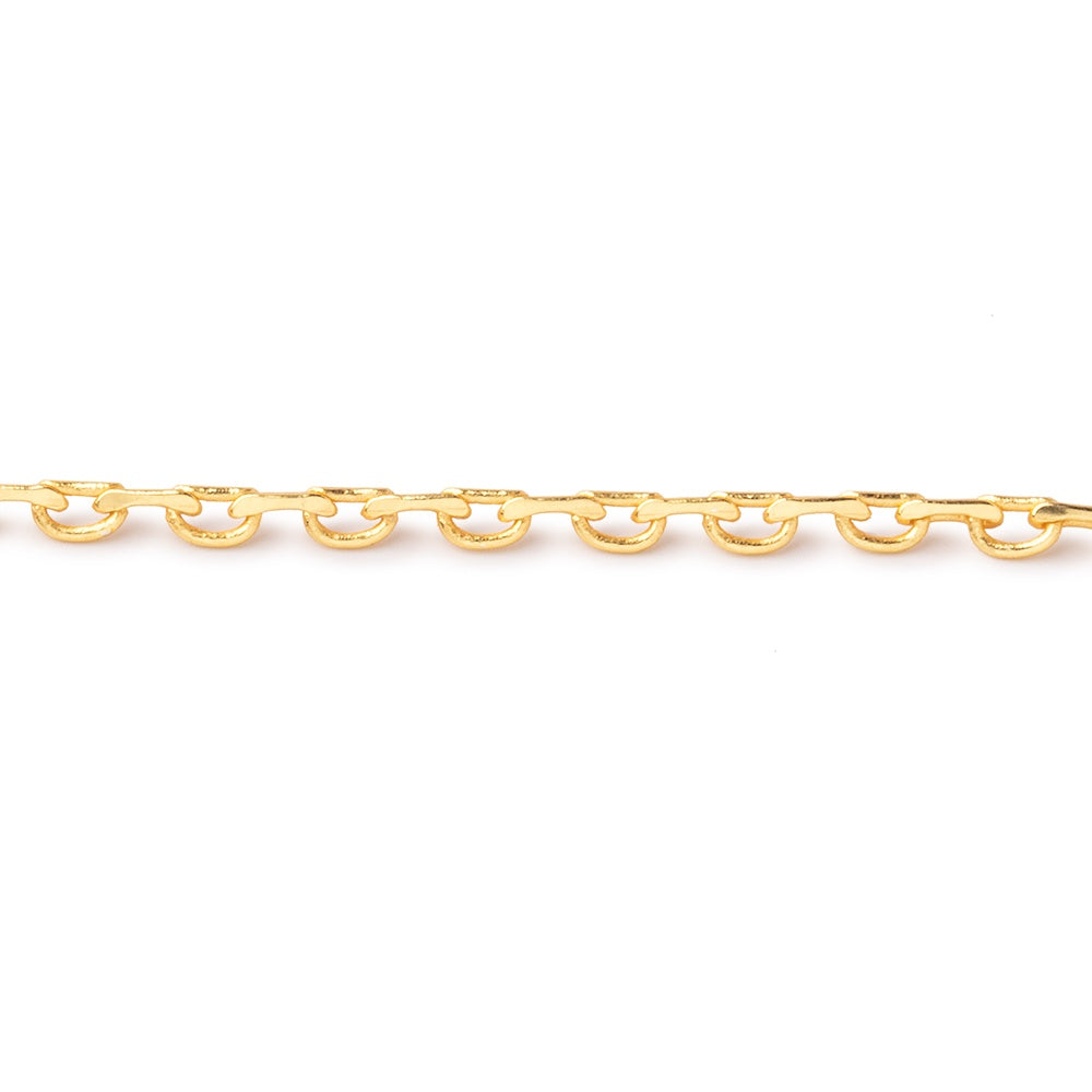 2mm 22kt Gold plated Open and Closed Oval Link Chain by the Foot - BeadsofCambay.com