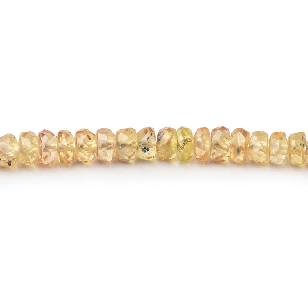 3.5mm Yellow Shongia Sapphire Faceted Rondelle Beads 16 inch 180 pieces - BeadsofCambay.com