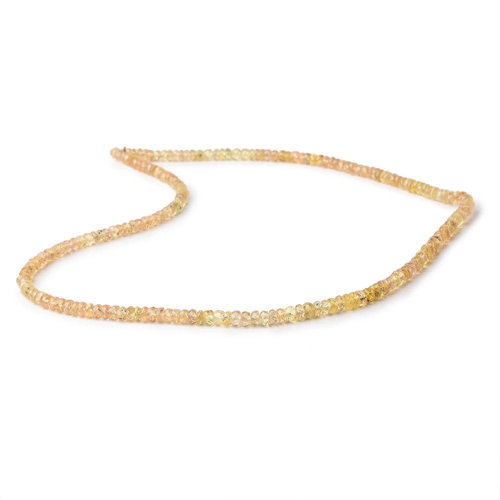 3.5mm Yellow Shongia Sapphire Faceted Rondelle Beads 16 inch 180 pieces - BeadsofCambay.com