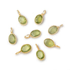 7x5mm Vermeil Bezel Peridot Rose Cut Oval Pendant 1 piece - BeadsofCambay.com