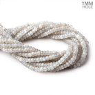6mm Grey Moonstone Plain Rondelles 16 inch 96 Beads 1mm hole - BeadsofCambay.com