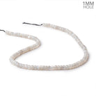 6mm Grey Moonstone Plain Rondelles 16 inch 96 Beads 1mm hole - BeadsofCambay.com
