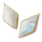 44x25mm Vermeil Bezel Rainbow Moonstone faceted kite Pendant 1 piece - Beadsofcambay.com