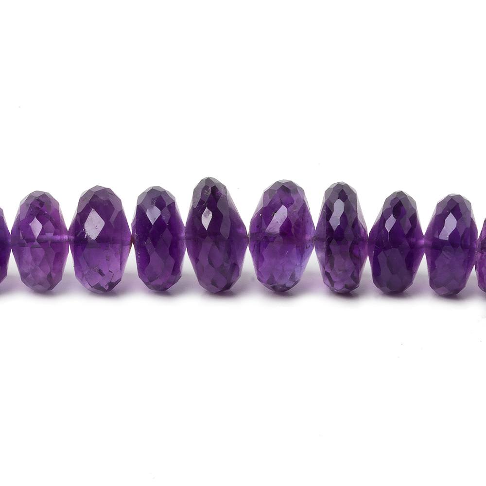 4.5-10.5mm African Amethyst faceted rondelle beads 16 inch 119 pieces AA - Beadsofcambay.com