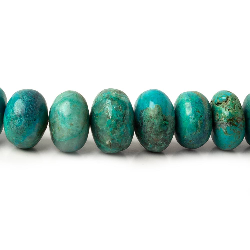 4.5-10.5mm Chrysocolla plain rondelle beads 18 inches 94 pieces A - Beadsofcambay.com