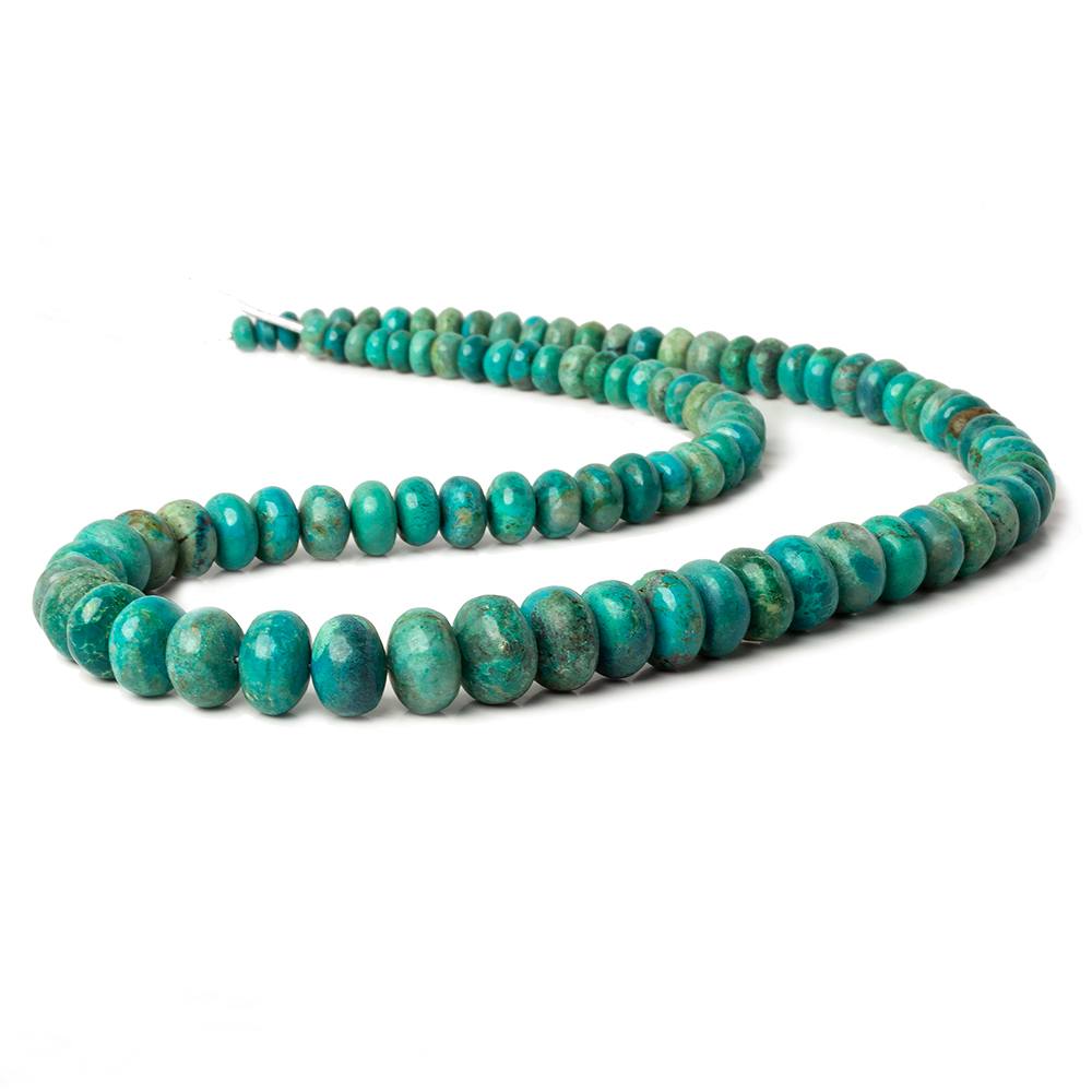 4.5-10.5mm Chrysocolla plain rondelle beads 18 inches 94 pieces A - Beadsofcambay.com