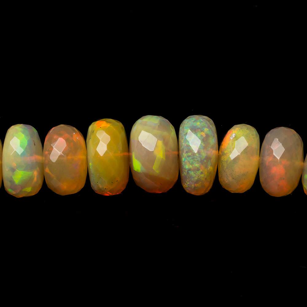 4.5-10.5mm Golden Ethiopian Opal faceted rondelle beads 16 inch 105 pieces - Beadsofcambay.com