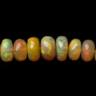 4.5-10.5mm Golden Ethiopian Opal faceted rondelle beads 16 inch 105 pieces - Beadsofcambay.com