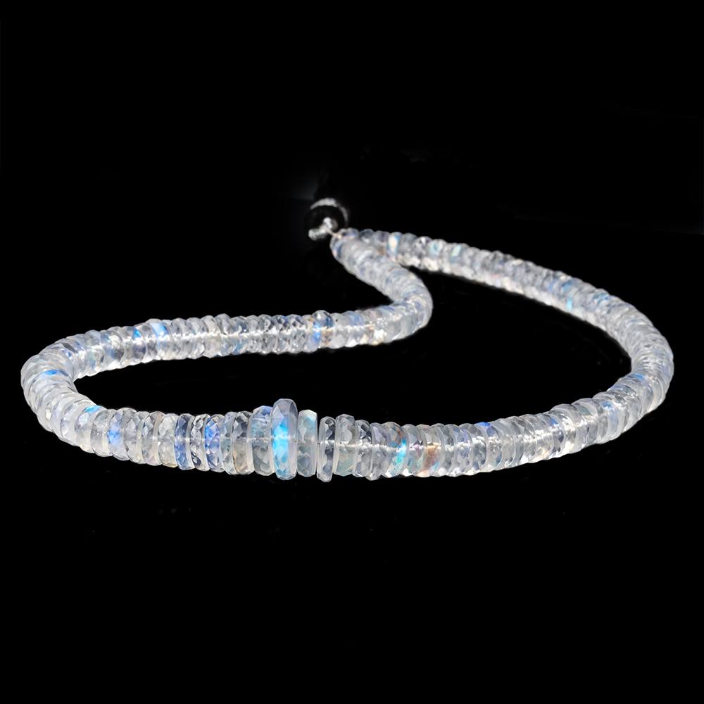 4.5-10.5mm Rainbow Moonstone Faceted Heshi Beads 12 inch 147 pieces AAA - Beadsofcambay.com