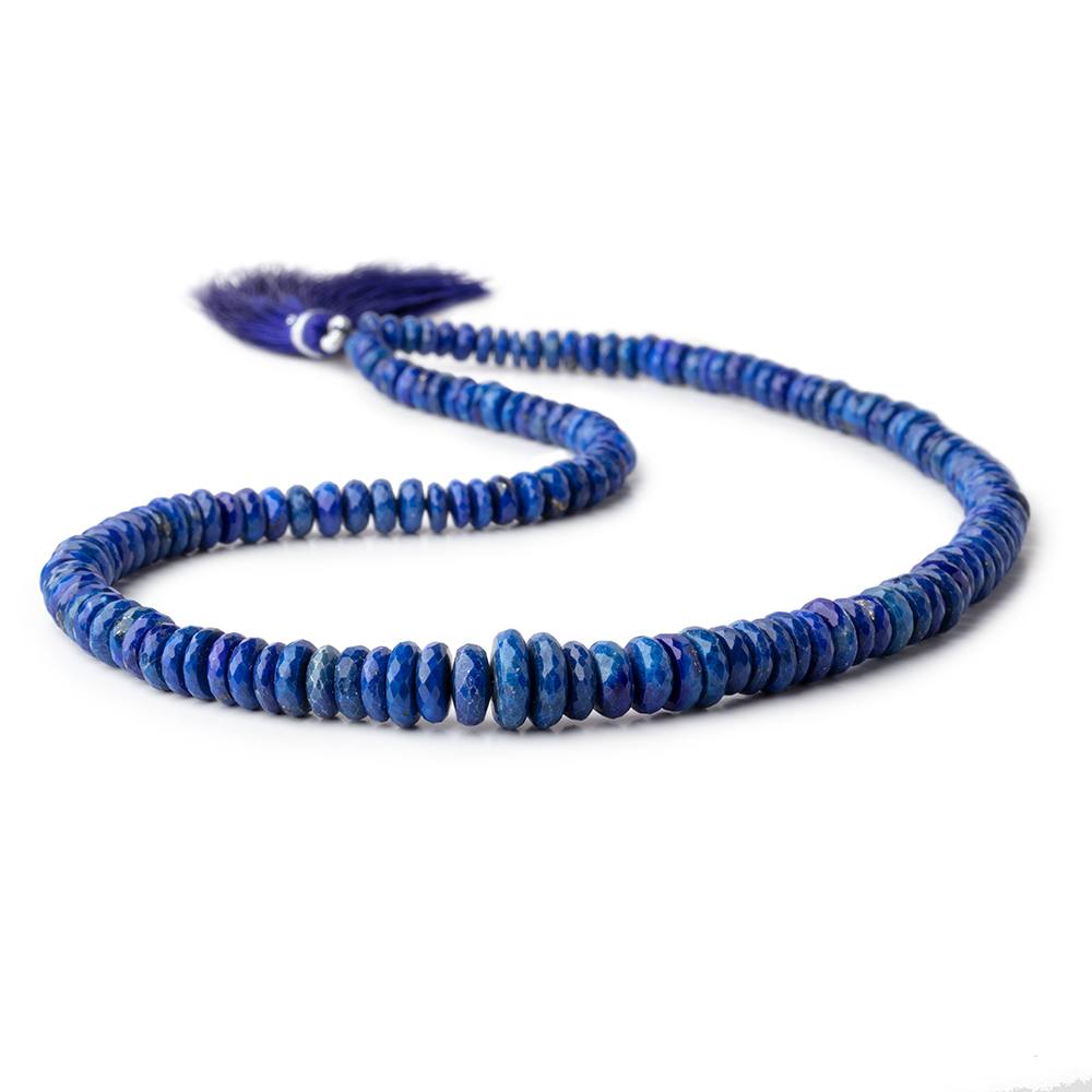 4.5-10mm Lapis Lazuli Faceted Heshi Beads 16 inch 152 pieces - Beadsofcambay.com