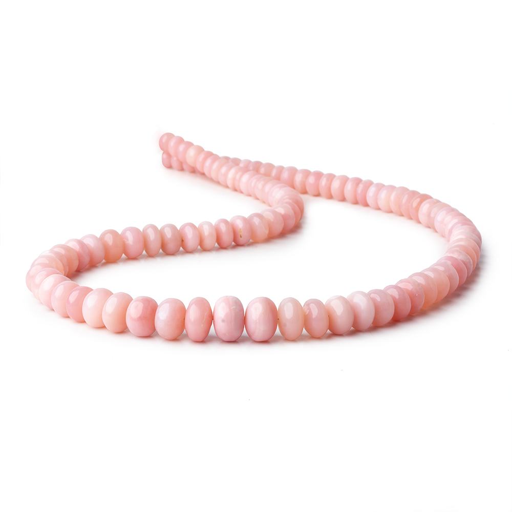 4.5-10mm Pink Peruvian Opal plain rondelles 18 inch 93 beads AAA - Beadsofcambay.com