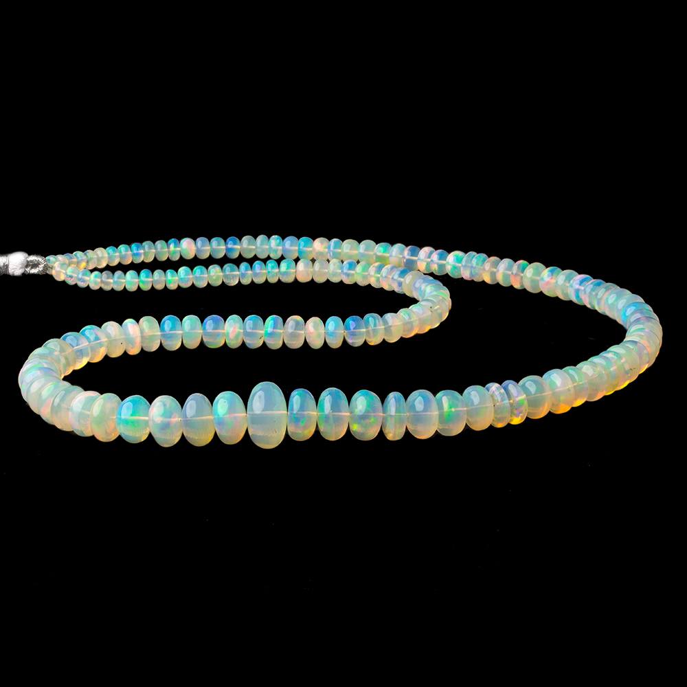 4.5-13mm Cream Ethiopian Opal Plain Rondelle beads 22 inch 134 pieces AAA - Beadsofcambay.com