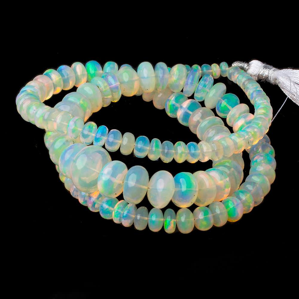 4.5-13mm Cream Ethiopian Opal Plain Rondelle beads 22 inch 134 pieces AAA - Beadsofcambay.com