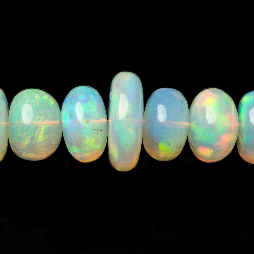 4.5-14mm Cream Ethiopian Opal Plain Rondelle beads 24 inch 131 pieces - Beadsofcambay.com