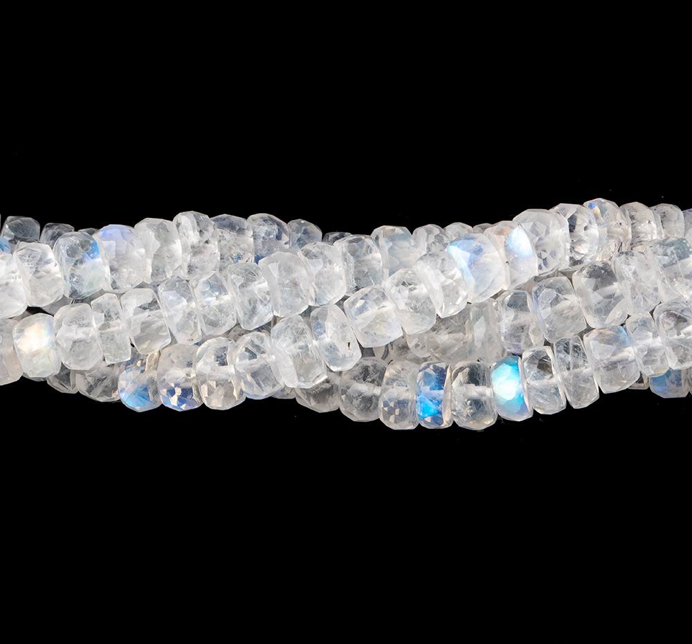 4.5-5.5mm Rainbow Moonstone Faceted Rondelle Beads 16 inch 142 pieces - Beadsofcambay.com