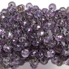 4.5-5mm Amethsyt faceted rondelle Black Gold plated Chain by the foot 32 pcs - Beadsofcambay.com