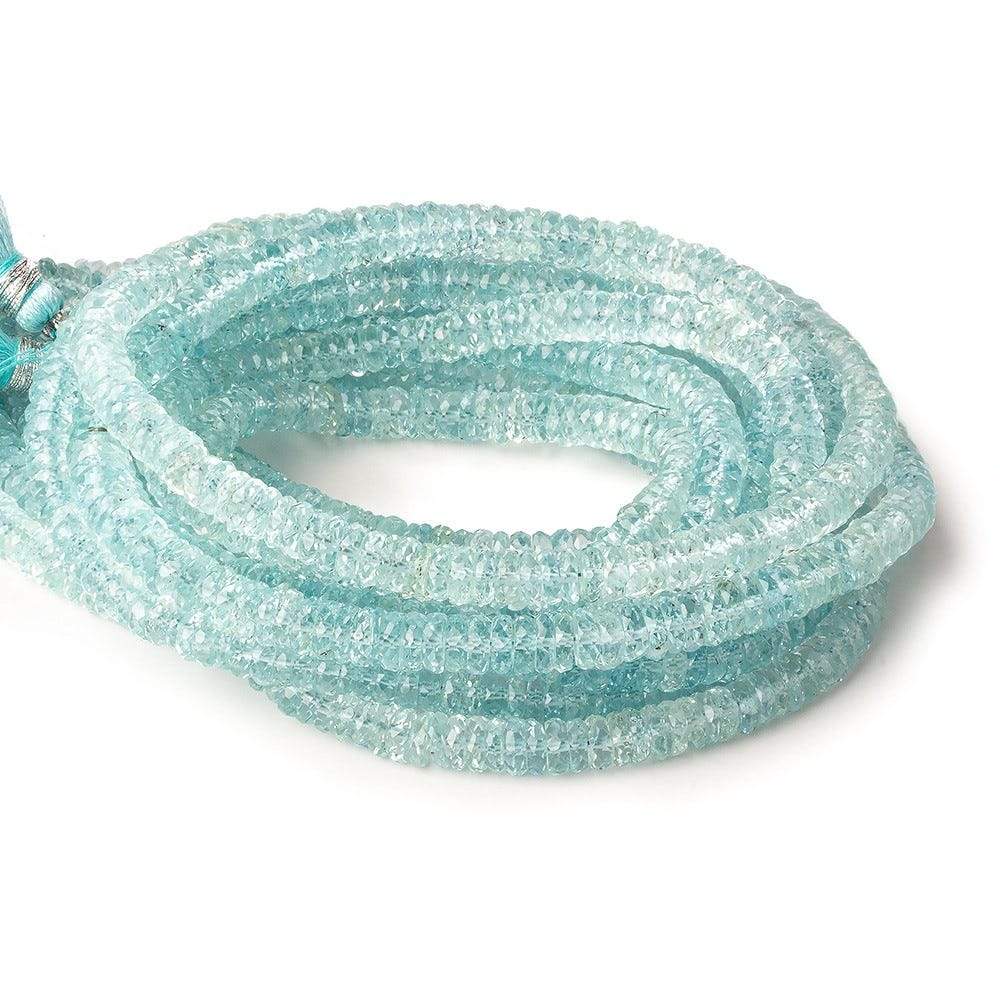 4.5-5mm Aquamarine Heshi Beads 15 inch 235 beads AAA - Beadsofcambay.com