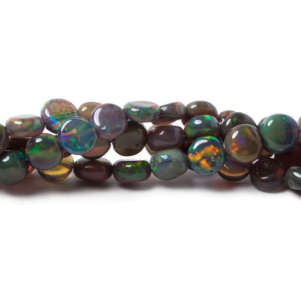 4.5-5mm Blue Ethiopian Opal Plain Coin Beads 18 inch 90 pieces AA - Beadsofcambay.com