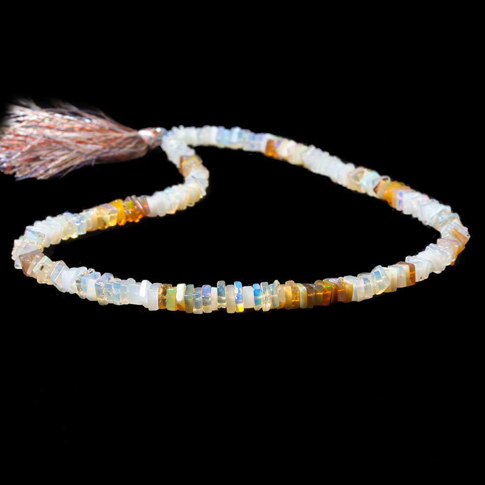 4.5-5mm Ethiopian Opal plain square heshi beads 16 inch 230 pieces A - Beadsofcambay.com