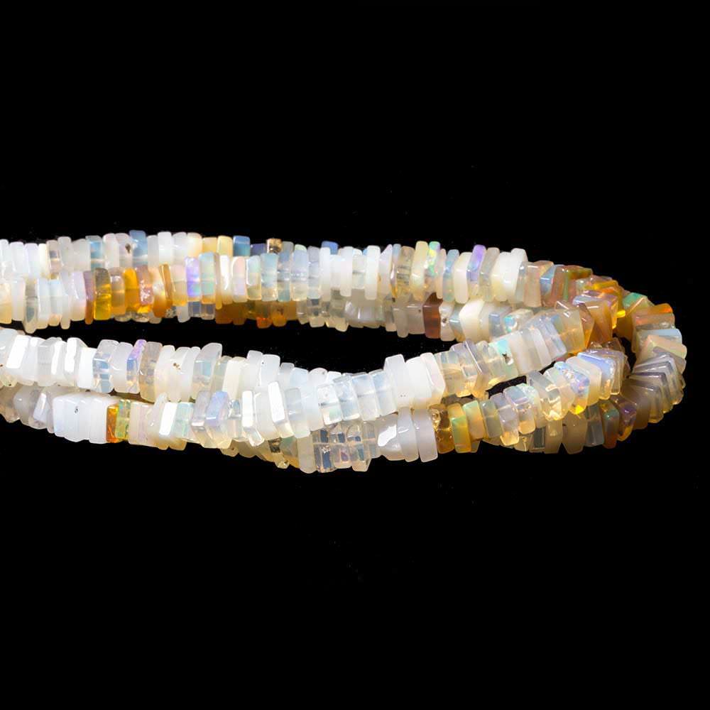 4.5-5mm Ethiopian Opal plain square heshi beads 16 inch 230 pieces A - Beadsofcambay.com