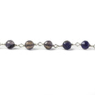 4.5-5mm Iolite faceted round .925 Silver Chain by the foot 30 pieces - Beadsofcambay.com