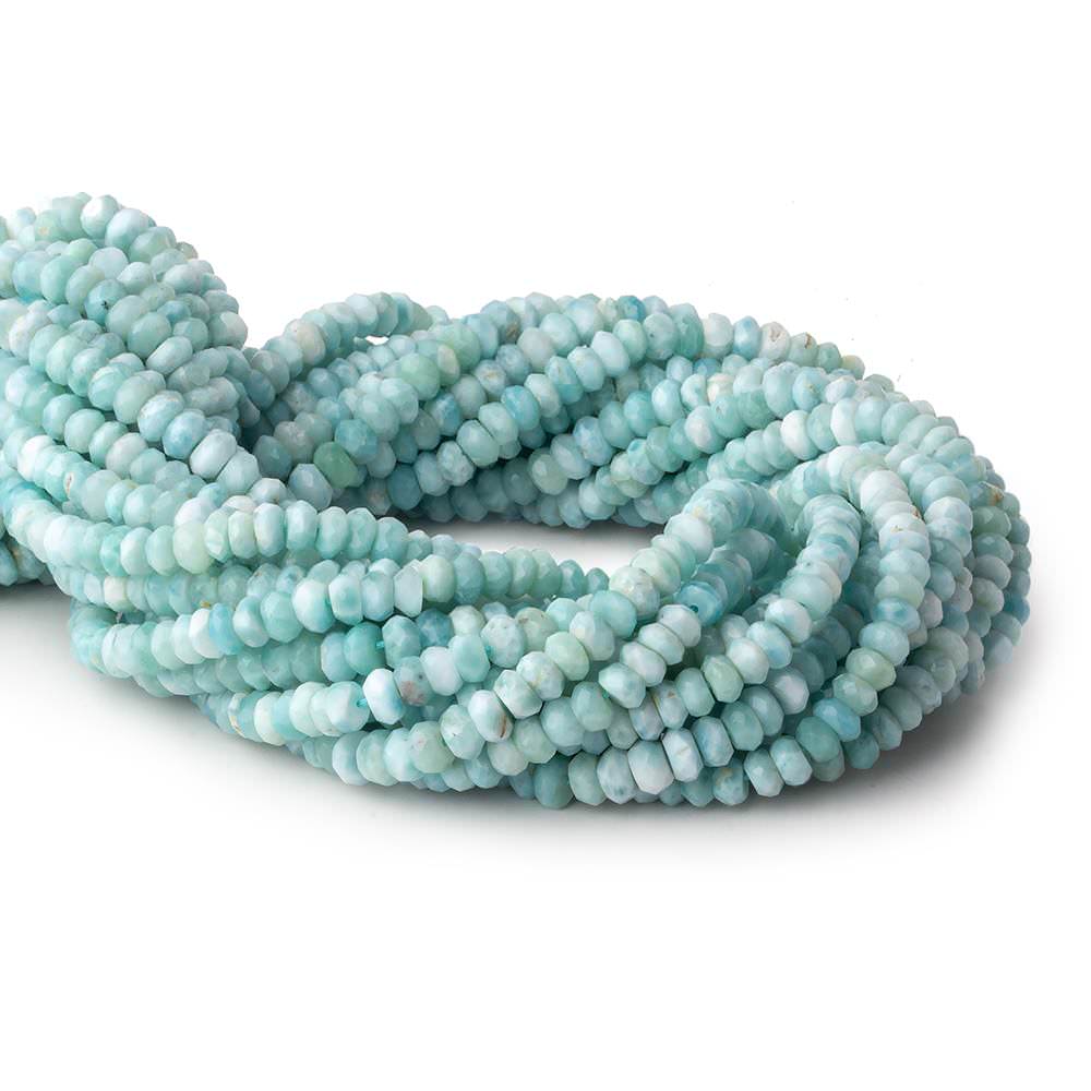 4.5-5mm Larimar Faceted rondelle beads 13 inch 110 pieces A - Beadsofcambay.com