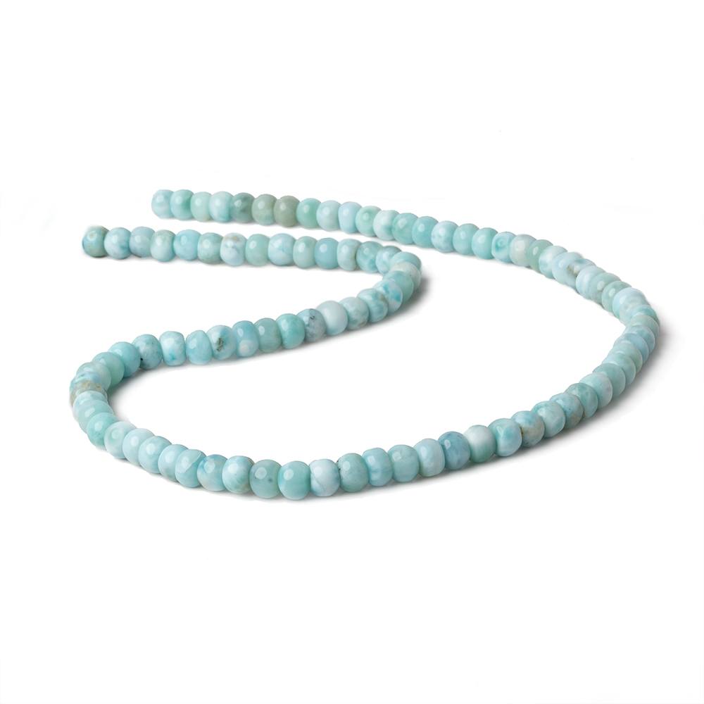 4.5-5mm Larimar plain rondelles 14 inch 82 beads A - Beadsofcambay.com
