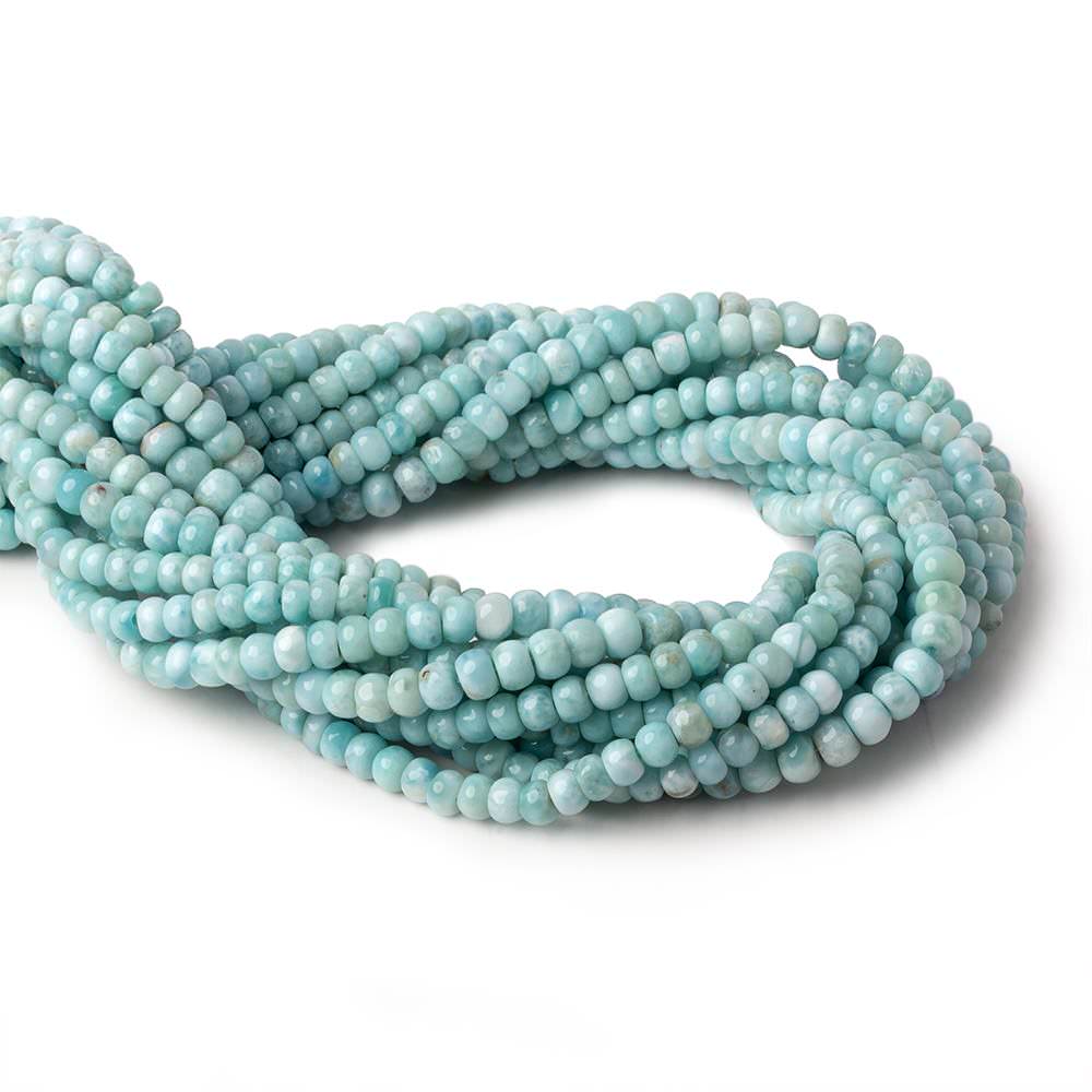 4.5-5mm Larimar plain rondelles 14 inch 82 beads A - Beadsofcambay.com