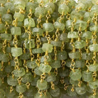 4.5-5mm Matte Peridot Gold plated Chain by the foot 35 pcs - Beadsofcambay.com