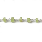4.5-5mm Matte Peridot Silver plated Chain by the foot 35 pcs - Beadsofcambay.com