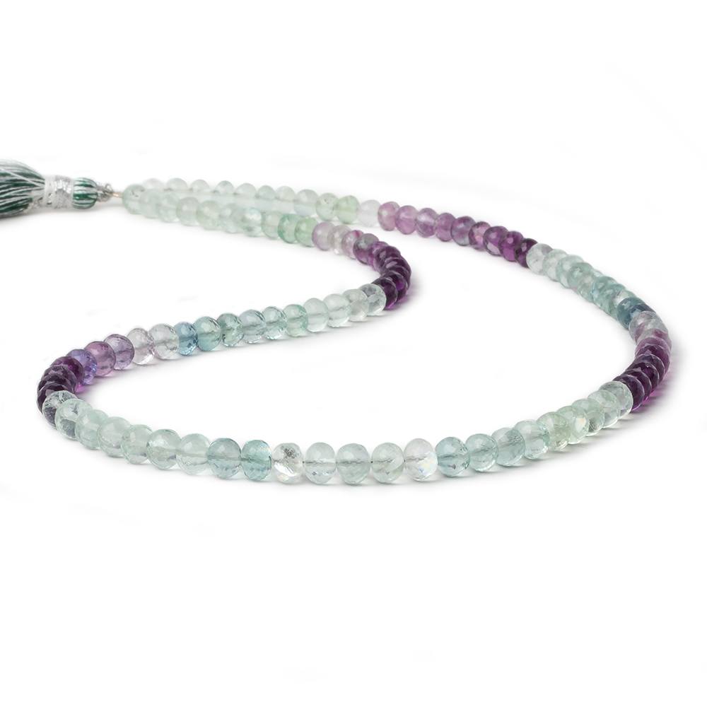 4.5-5mm Mint & Purple Fluorite micro faceted rondelles 16 inch 102 beads AAA - Beadsofcambay.com
