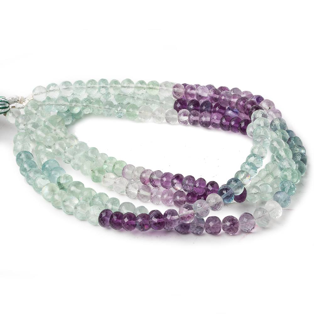 4.5-5mm Mint & Purple Fluorite micro faceted rondelles 16 inch 102 beads AAA - Beadsofcambay.com