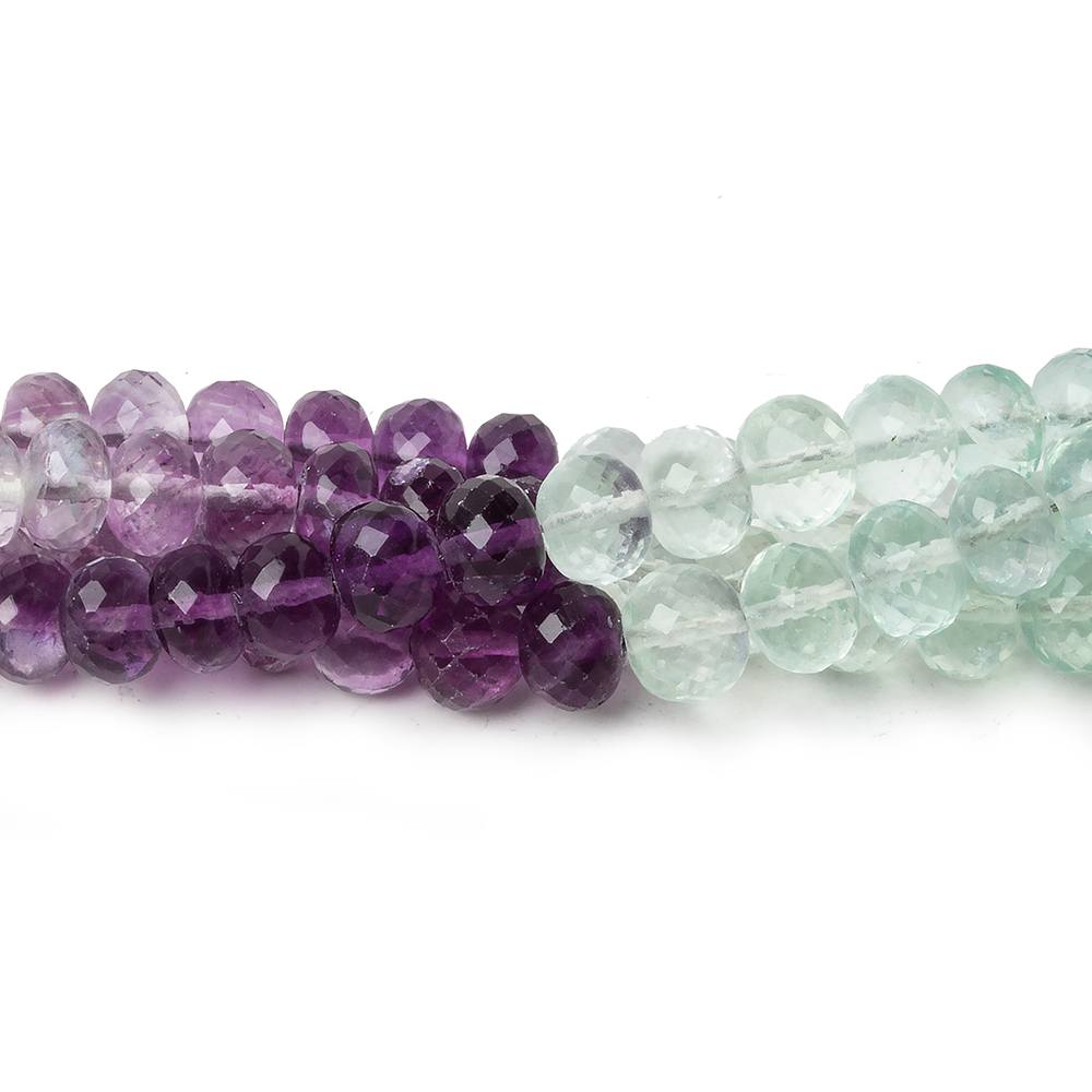 4.5-5mm Mint & Purple Flourite micro faceted rondelles 16 inch 102 beads AAA - Beadsofcambay.com