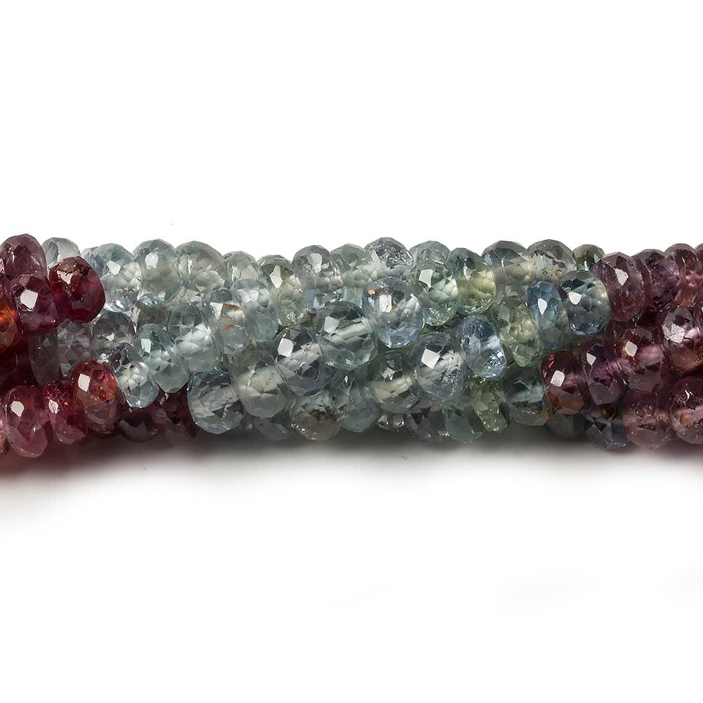 4.5-5mm Multi-color Shongia Sapphire Faceted Rondelles 14 inch 143 pcs - Beadsofcambay.com
