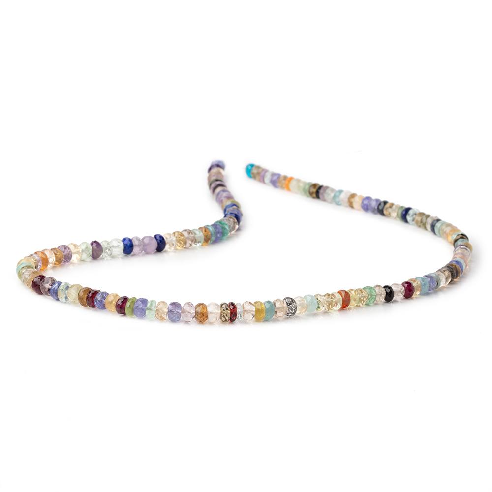 4.5-5mm Multi Gemstone Faceted Rondelle Beads 16 inch 142 pieces - Beadsofcambay.com