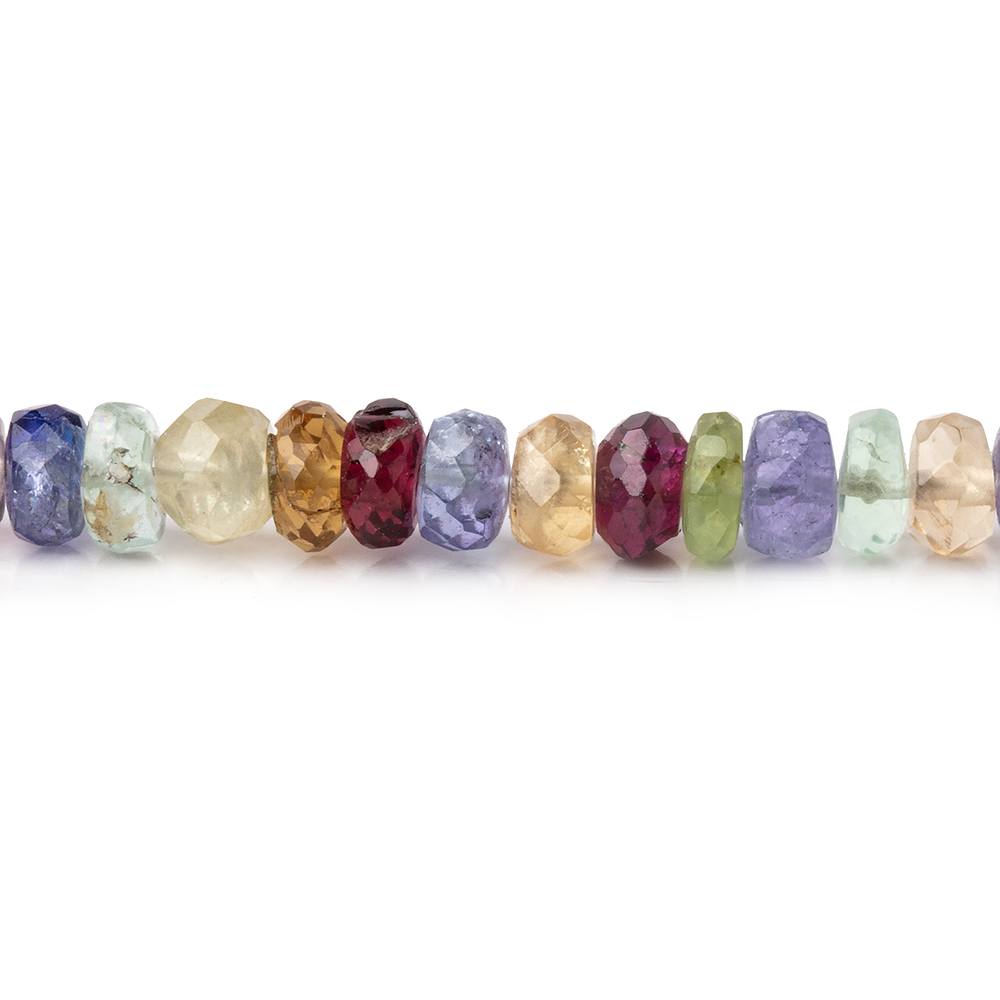4.5-5mm Multi Gemstone Faceted Rondelle Beads 16 inch 142 pieces - Beadsofcambay.com