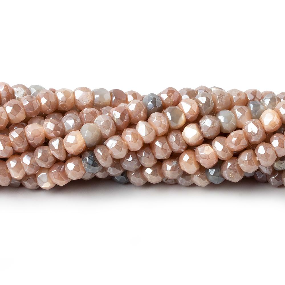 4.5-5mm Mystic Multi Color Moonstone 1mm large hole faceted rondelles 13 inch 99 beads - Beadsofcambay.com