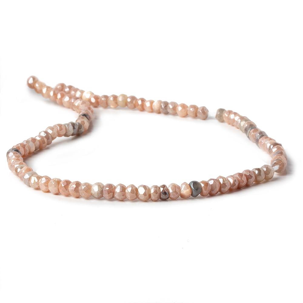 4.5-5mm Mystic Multi Color Moonstone 1mm large hole faceted rondelles 13 inch 99 beads - Beadsofcambay.com