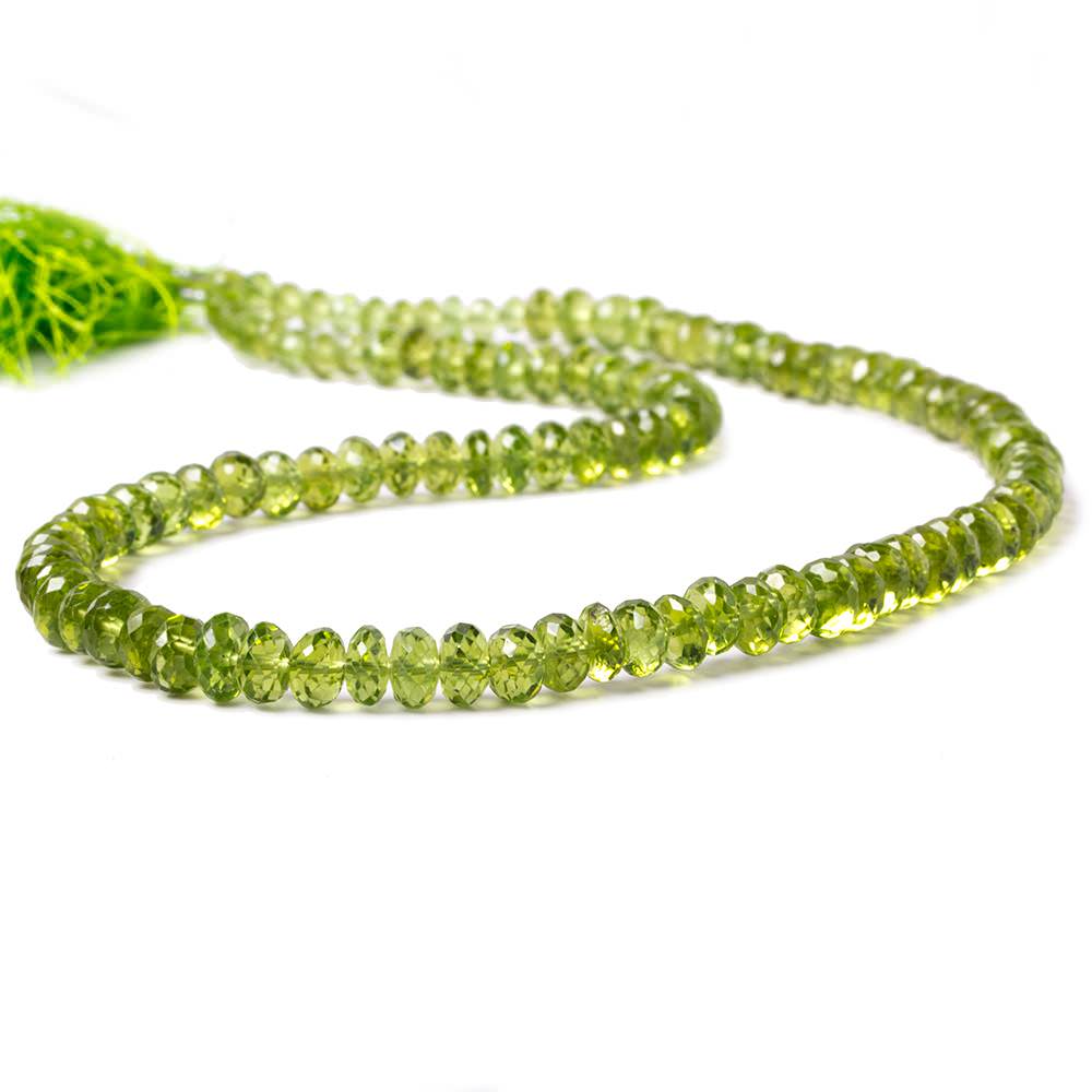 4.5-5mm Peridot Faceted Rondelle Beads 16 inch 116 pieces - Beadsofcambay.com