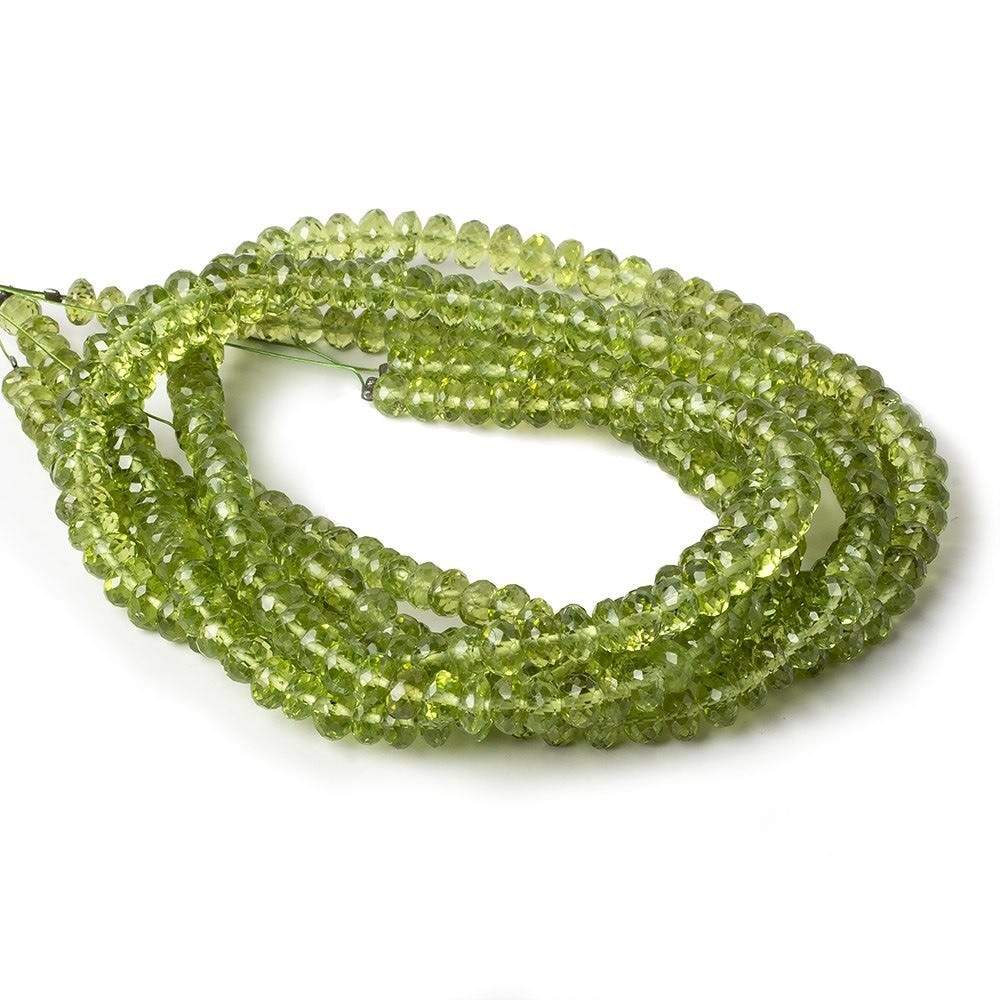 4.5-5mm Peridot Faceted Rondelle Beads 16 inch 116 pieces - Beadsofcambay.com