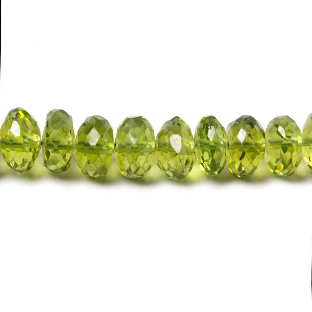 4.5-5mm Peridot Faceted Rondelle Beads 16 inch 116 pieces - Beadsofcambay.com