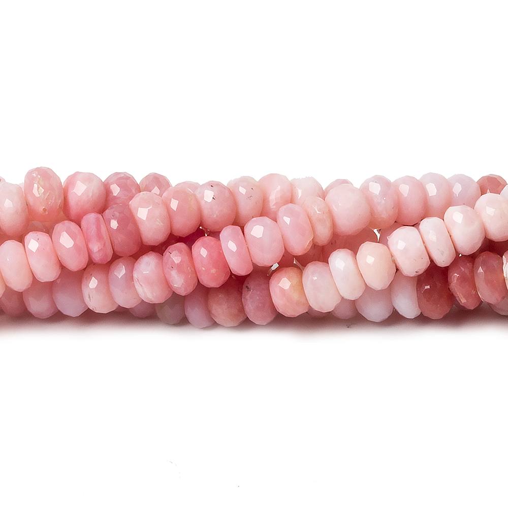 4.5-5mm Pink Peruvian Opal faceted rondelle beads 14.5 inch 119 pieces - Beadsofcambay.com