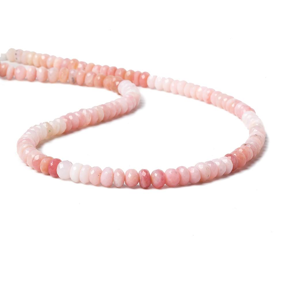 4.5-5mm Pink Peruvian Opal faceted rondelle beads 14.5 inch 119 pieces - Beadsofcambay.com