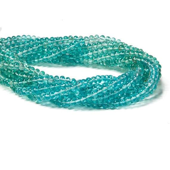 4.5-5mm Poolwater Blue Apatite plain rondelle beads 13 inch 103 pieces - Beadsofcambay.com